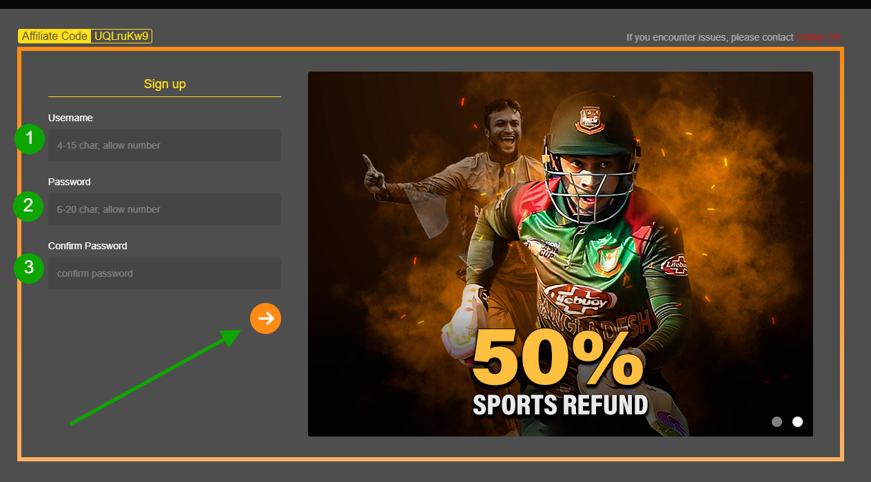 Jeetbuzz registration step №2